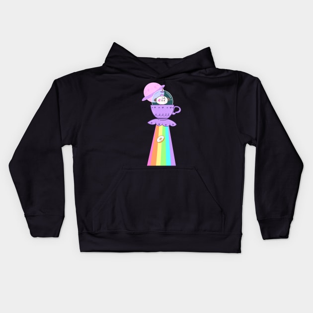 Teatime UFO Kids Hoodie by Fluffymafi